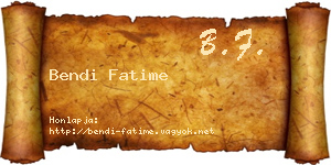 Bendi Fatime névjegykártya